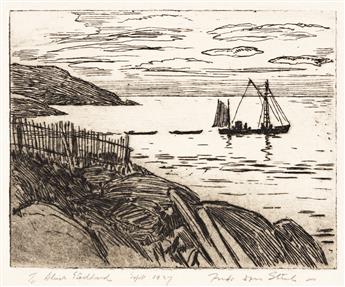 ALICE KENT STODDARD Group of 4 etchings of Monhegan Island.